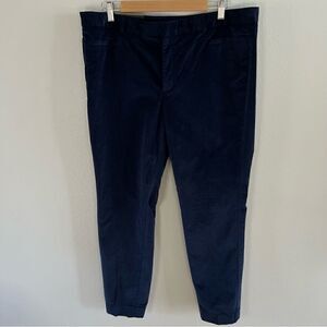 NWT $110 Banana Republic Sloan Fit Blue Stretch Velvet Pants Size 16L